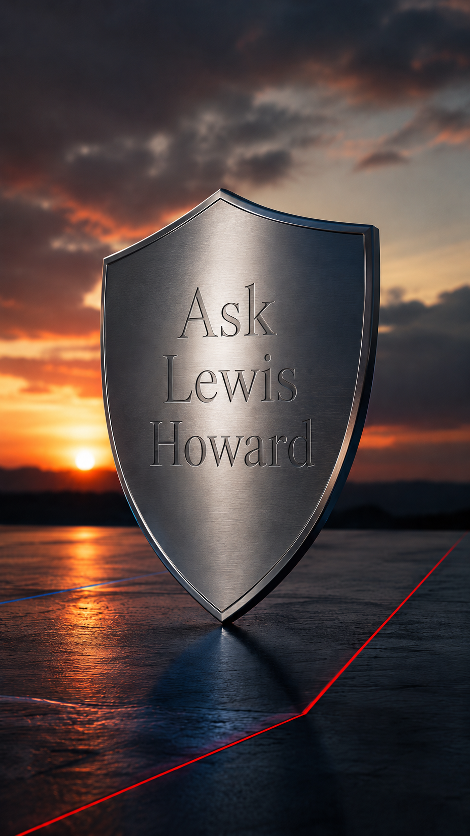 A professional, minimalist abstract design showcasing a cinematic shield with windstorm vector pathways and multi-layered property protection, in clean deep blue, neutral white, and warm gold colors representing high-net-worth authority